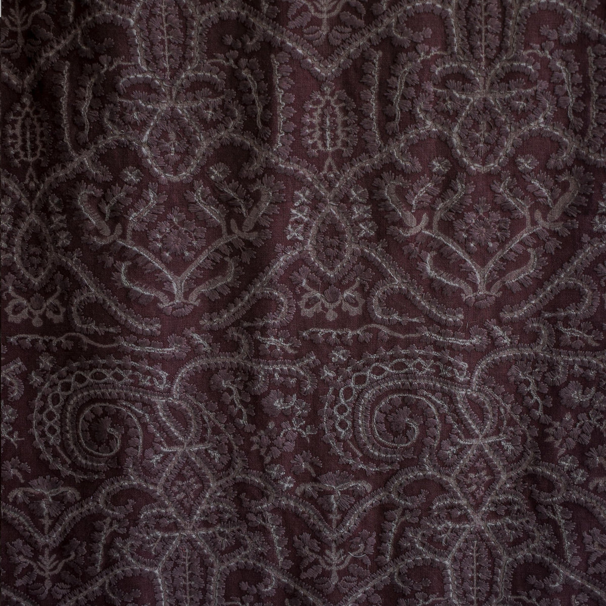Wine Thread Embroidery Wine Cotton Linen Fabric
