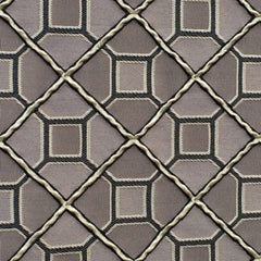 Grey And Black Tile Jacquard Fabric By The Yard