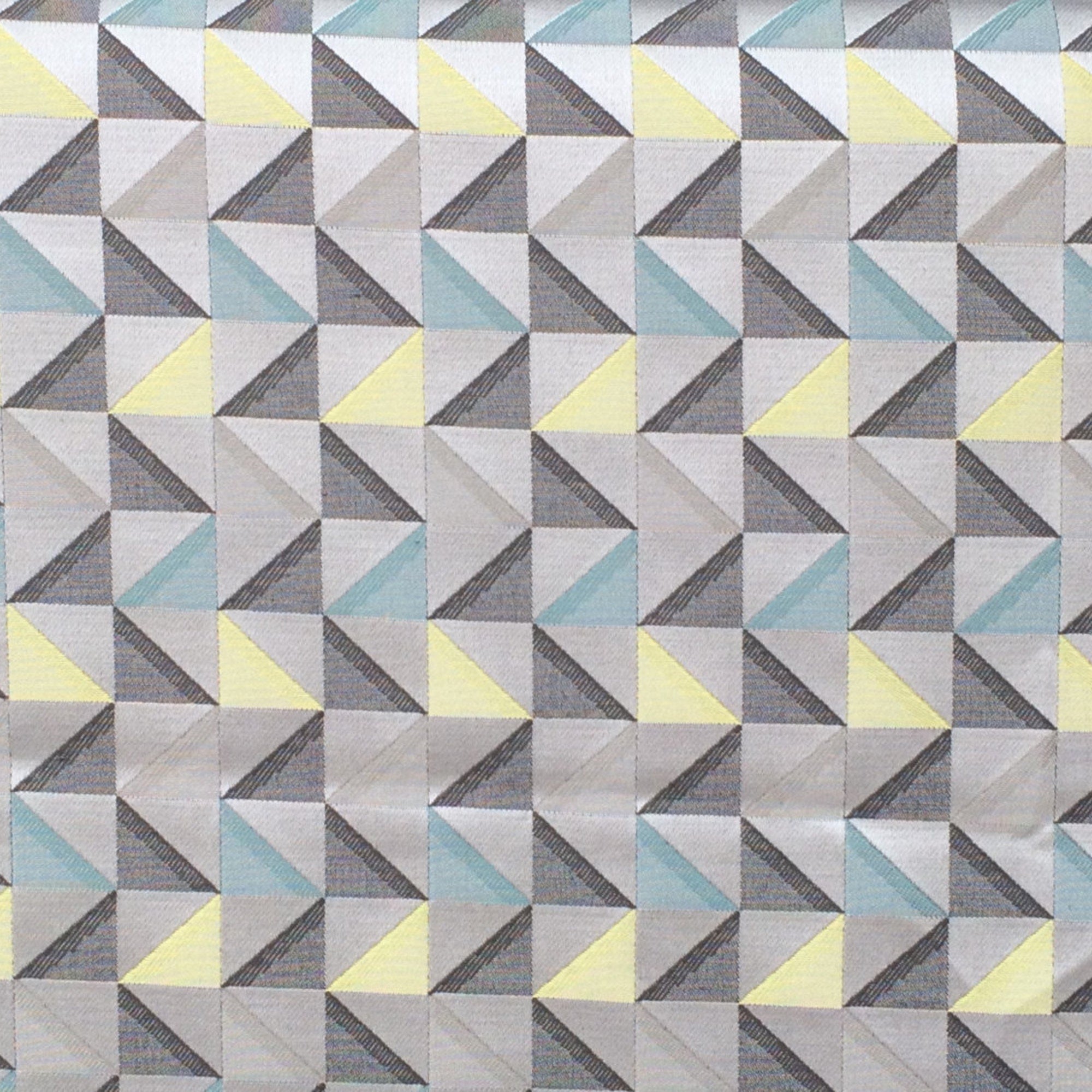 Grey And Yellow Triangle Cotton Fabric By The Yard