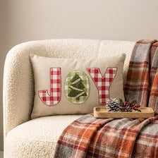 Beige Linen Decorative Lumbar Pillow Cover - Joy