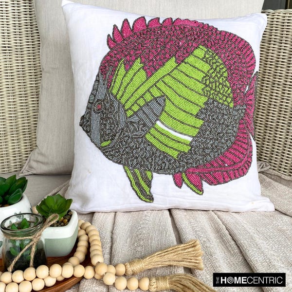 White Cotton Linen Throw Pillow Cover - The Fishy Way