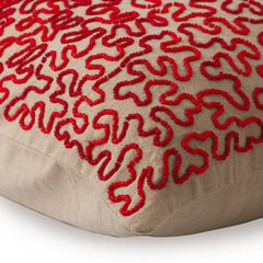 Blooming Maze - Mocha Cotton Linen Throw Pillow Cover