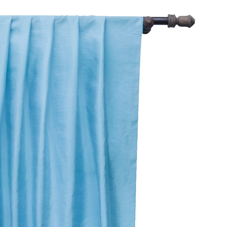 Light Aqua Blue Art Silk Curtain Panels