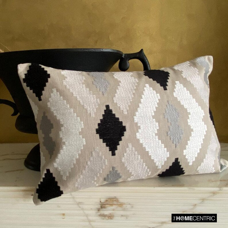 Stitch Story - Beige Linen Lumbar Pillow Cover