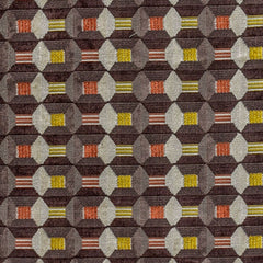 Brown Gray Jacquard Velvet Fabric