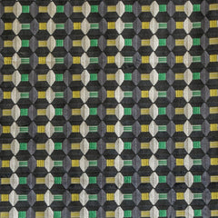Gray Yellow Jacquard Velvet Fabric
