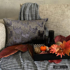 Diamontina - Violet & Purple Velvet Decorative Lumbar  Pillow Cover