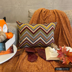 Autumn Peaks - Burgundy Velvet Decorative Lumbar  Pillow Cover