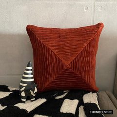 Centric Wrap - Rust Velvet Throw Pillow Cover