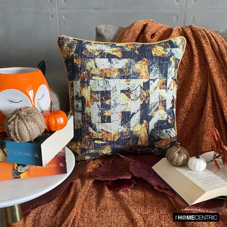 Maze Noir - Black Burlap Throw Pillow Cover