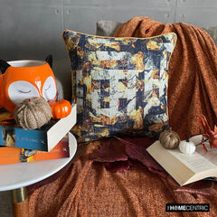 Maze Noir - Black Burlap Throw Pillow Cover