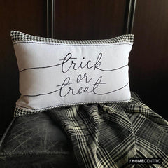 Black & White Jacquard Decorative Lumbar  Pillow Cover - Trick Or Treat