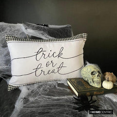 Black & White Jacquard Decorative Lumbar  Pillow Cover - Trick Or Treat