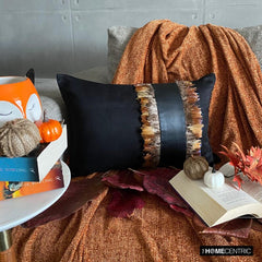 Feather Apart - Brown Suede Decorative Lumbar  Pillow Cover