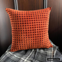 Eerie Glow - Orange Velvet Decorative Throw Pillow Cover