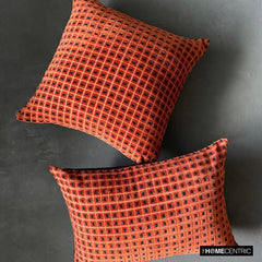 Eerie Glow - Orange Velvet Decorative Throw Pillow Cover