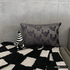 Diamontina - Violet & Purple Velvet Decorative Lumbar  Pillow Cover