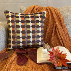 Orange Shapes - Orange Velvet Decorative Throw Pillow Cover