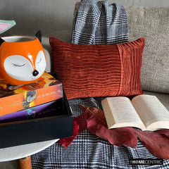 Equilibrium - Rust Velvet Decorative Lumbar  Pillow Cover