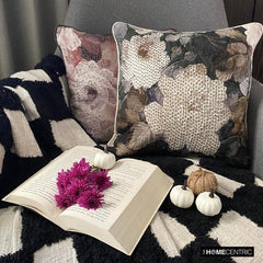 Munstead Wood Rose - Purple Cotton Throw Pillow Cover