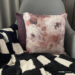 Munstead Wood Rose - Purple Cotton Throw Pillow Cover