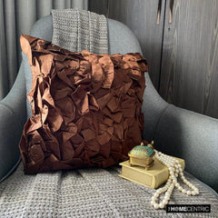 Vintage Browns - Brown Satin Throw Pillow Cover