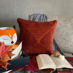 Centric Wrap - Rust Velvet Throw Pillow Cover