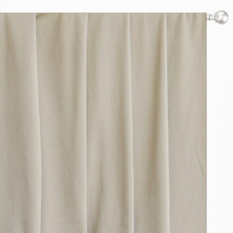 Ecru Cream Velvet Curtain Panels