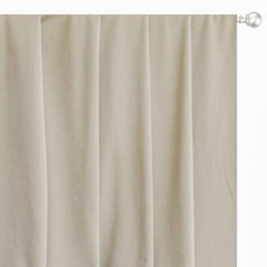 Ecru Cream Velvet Curtain Panels