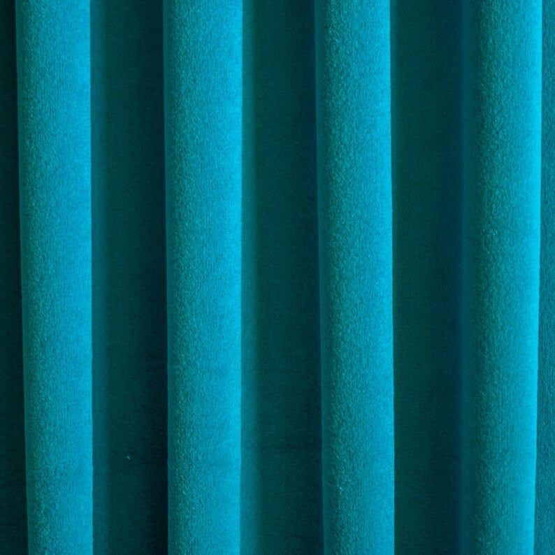 Turquoise Velvet Curtain Panels