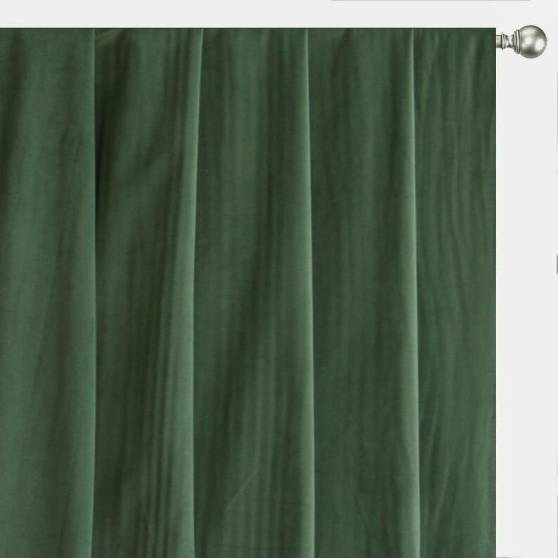 Green Velvet Curtain Panels