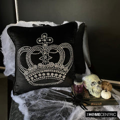 Emperors Crown - Black Velvet Decorative Throw Pillow Cover