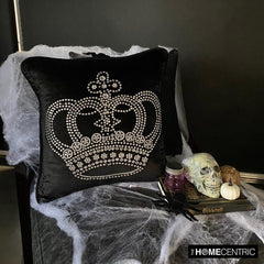 Emperors Crown - Black Velvet Decorative Throw Pillow Cover