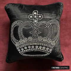 Emperors Crown - Black Velvet Decorative Throw Pillow Cover