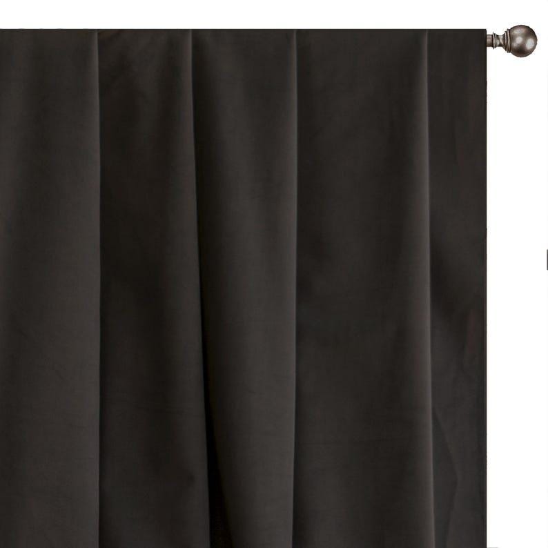 Dark Brown Velvet Curtain Panels
