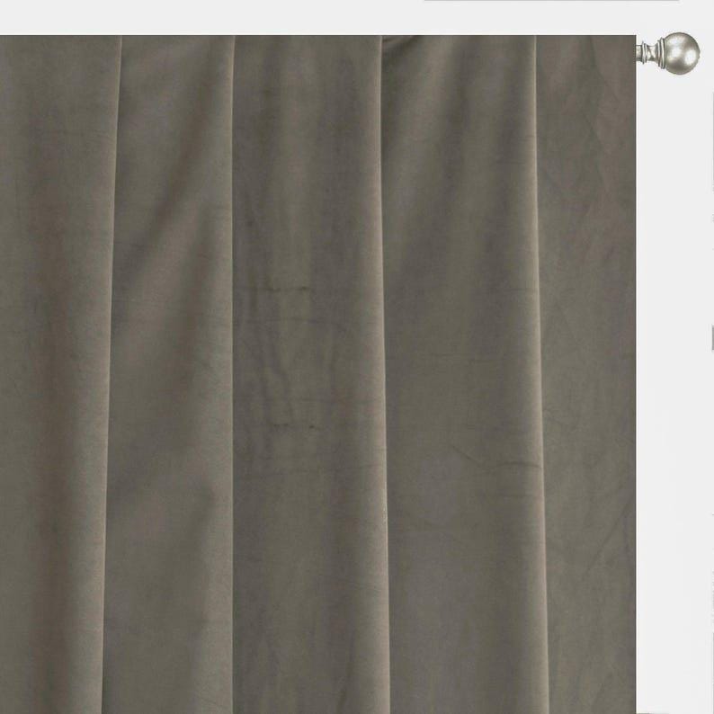 Taupe Velvet Curtain Panels