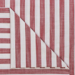 Red Gingham Stripes Cotton Fabric