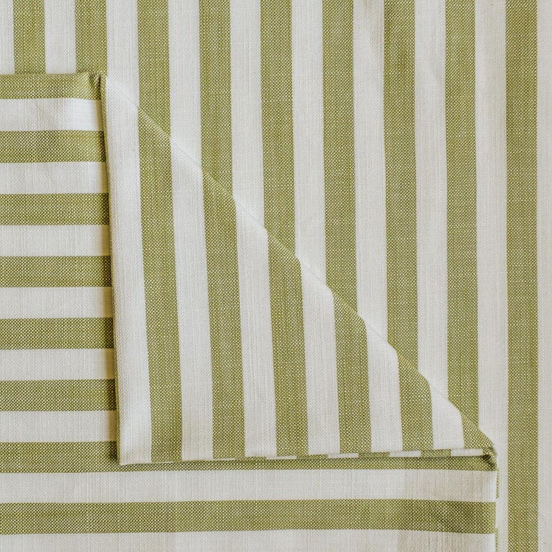 Chartreuse Gingham Stripes Cotton Fabric