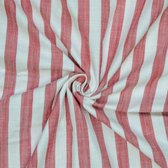 Red Gingham Stripes Cotton Fabric