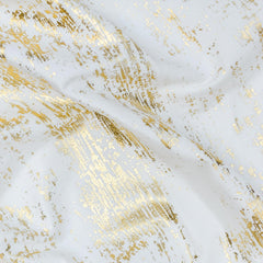 Ivory & Gold Foil Printed Velvet Fabric by the Yard