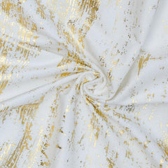 Ivory & Gold Foil Printed Velvet Fabric by the Yard
