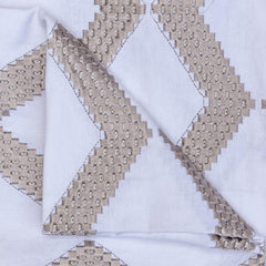 Pearl Beige Cotton Embroidery Fabric by the Yard