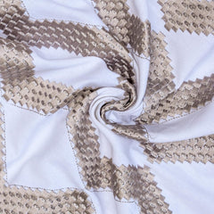 Pearl Beige Cotton Embroidery Fabric by the Yard