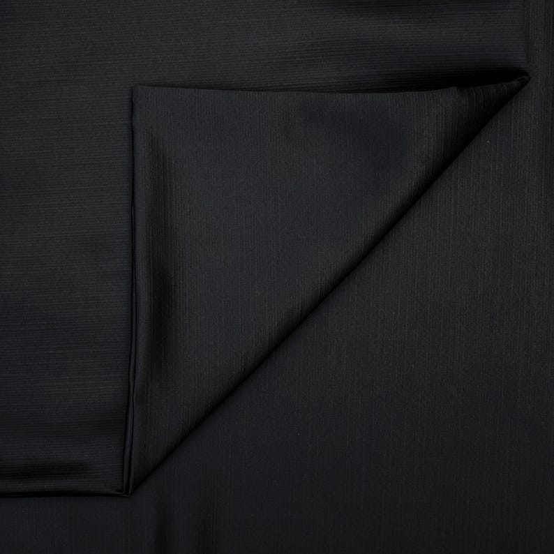 Black Heavy Satin Fabric by the Yard