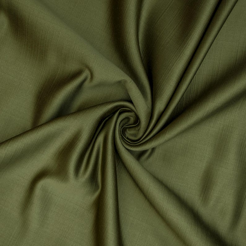 Light Olive Green Heavy Satin Fabric by the Yard