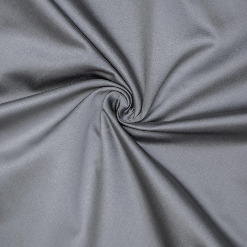 Silver Gray Heavy Satin Fabric by the Yard