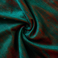 Green & Red Silk Dupioni Fabric by the Yard