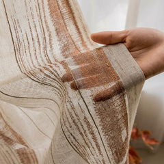 Copper Foil Sheer Curtain Fabric by the Yard, Iridescent Copper Sheer Fabric