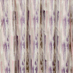 Pink, Purple N Gray Streaks Cotton Embroidery Curtain Panels