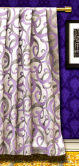 Purple Scrolls Jacquard Weave Curtain Panels